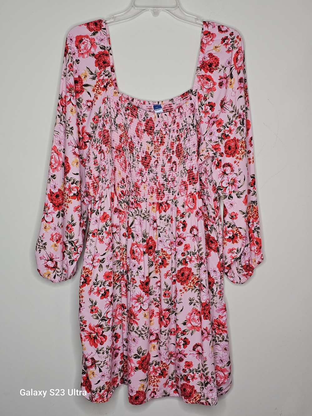 Old Navy Pink Floral Smocked Mini Dress XXL